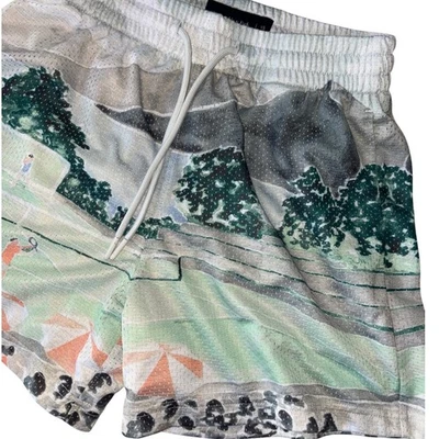 Abercrombie & Fitch XS Scenic Terry Cloth Resort Shorts Golf Umbrella Print - Image 1 of 4