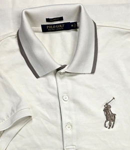 Ralph Lauren Golf Polo Damen M Tailored Golf Fit Big Pony Kurzarm Off White - Bild 1 von 12