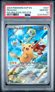Pikachu 2023 Pokemon SVP Paldea Evolved ETB PROMO #027 PSA 10 GEM MINT - Picture 1 of 2