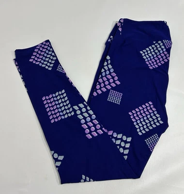 NUEVO CON ETIQUETAS Leggings LuLaRoe TC Púrpura con Diseño Geométrico - Altos y Curvilíneos (12-18) Foto 1 de 4