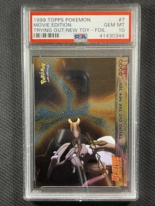 Pokémon Cards PSA 10 Mewtwo Strikes Back Trying Out The New Toy Foil Topps #7 - Picture 1 of 2