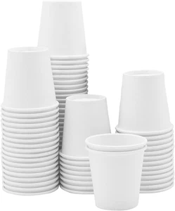 3 Oz. Disposable White Paper Mouthwash Cups - 100 Count, Eco-Friendly - Picture 1 of 8