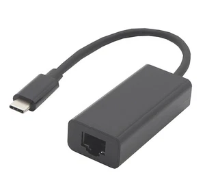 USB Type-C to RJ45 CAT6/Gigabit Ethernet Adapter 5 inch Black - Picture 1 of 2