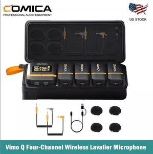 Comica Vimo Q Four-Channel Wireless Lavalier Microphone System w/ Charging Case - Picture 1 of 13