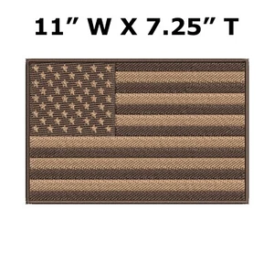 AMERICAN FLAG embroidered iron-on PATCH BROWN TAN USA US XL Applique Vest Gift - Picture 1 of 12
