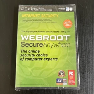 Webroot Secure Anywhere Internet Security Disc Android Windows 8 Mac New Sealed - Picture 1 of 2