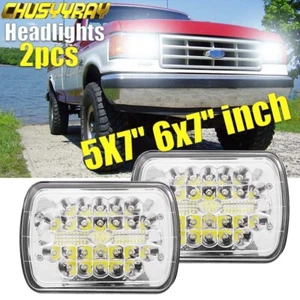 Par de faros LED cuadrados de haz alto bajo DRL de 5x7"" 7x6"" para Holden Rodeo 1998-2003 - Imagen 1 de 12