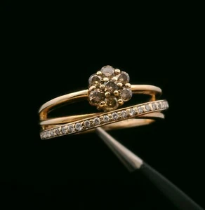 14KT Yellow Gold Le Vian 0.46cttw Chocolate & White Diamond Ring – Size 8– 4.58g - Picture 1 of 13