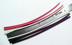 HO HOn3 HOn30 On30 Schrumpfschlauch Minischlauch 3/64 Größe rot/schwarz/weiß 2ea - Bild 1 von 2