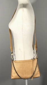 HOBO Darcy Dusty Gold Metallic Leather Crossbody Bag NWT - Picture 1 of 5