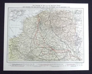 Antique Map: The Western Front by John Bartholomew, The Great World War, 1919 - Picture 1 of 4