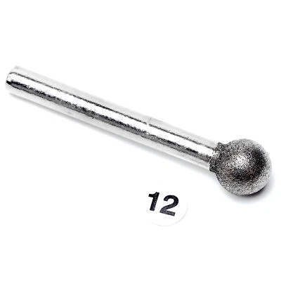 12-25mm Spherical Head Diamond Grinding Bit Grit 150 Round Ball Burs Stone Tools - Image 1 of 4