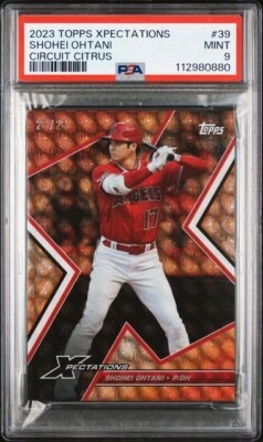 2023 Topps Xpectations #39 Shohei Ohtani Circuit Citrus /25 PSA 9 - Image 1 of 2