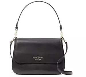 Kate Spade Staci Umhängetasche schwarz Saffiano Leder Klappe. - Bild 1 von 5