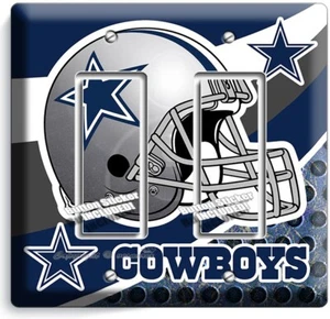DALLAS COWBOYS FUSSBALL TEAM STAR 2 GFCI LICHTSCHALTER WANDPLATTE SPORT KUNST DEKOR - Bild 1 von 1