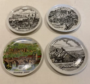 4 Vintage German Made 4” Inch Decor Plates saucers - Picture 1 of 7