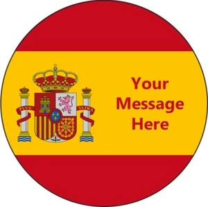 Personalisierte Tortenaufleger Spanien Flagge Essbar Glasur Oblate Dekor Urlaub Reisen ESP - Bild 1 von 10
