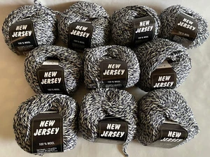 Lote de 10 bolas Tahki Hilo de Nueva Jersey #503 azul oscuro y blanco a rayas lana suave - Imagen 1 de 4