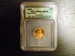 ☆ 1960 Lg. Date PR69 DCAM Lincoln Cent PROOF Penny- by ICG (PCGS Guide $2,500) ☆ - Picture 1 of 1