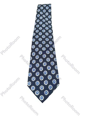 Corbata Polo Ralph Lauren Azul Marino Amarillo Seda De Colección Hecha a Mano en EE. UU. Foto 1 de 4