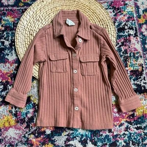 Kate Quinn Ribbed Button Down Shirt Organic Cotton 18-24 Months - Picture 1 of 3