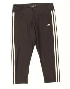 ADIDAS Womens Climalite Capri Leggings UK 12/14 Medium Black Polyester BD16 - Picture 1 of 3