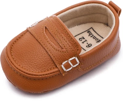 Mocasines para bebés bebés niños suela suave cuero PU niños pequeños mocasines niñas primer paseo Foto 1 de 4