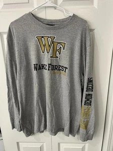 GS Genuine Stuff Wake Forest Gray Long Sleeve Tee Large Excellent Condition - Picture 1 of 4