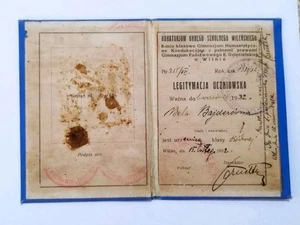 Card 1930s Jewish Girl Student Judaica Vilnius Wilno gymnasium School Pre WW2 - Picture 1 of 5