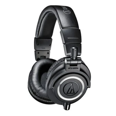 Audio Technica ATHM50X Black Studio Monitor Headphones + Case & Cables ATH-M50X - Image 1 of 4