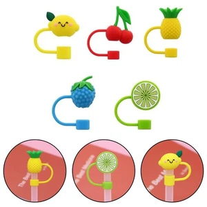 Cute Reusable Straw Tips Lids for 9 For 10mm Straws Easy to Put on and Take off - Afbeelding 1 van 5