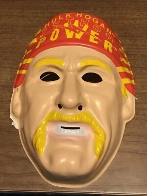 Vintage Hulk Hogan Wrestler Vinyl Adult Halloween Mask Collectors Item Rare 1991 - Image 1 of 3