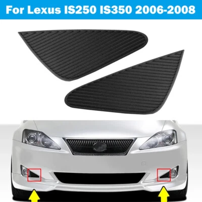 For Lexus IS250 IS350 2006-2008 Pair Black Front Fog Light Lamp Cover Trim - Image 1 of 4