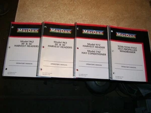 4 MacDon 962 963 972 Harvest Headers Hay Conditioner Windrower Operator Manuals - Picture 1 of 3