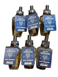 ALL NEW 6-Pack HAPPY HANUKKAH Wallflower Refill Bulbs SEALED Bath & Body Works - Picture 1 of 2