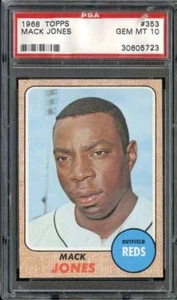 1968 TOPPS #353 MACK JONES PSA 10 REDS - Picture 1 of 2