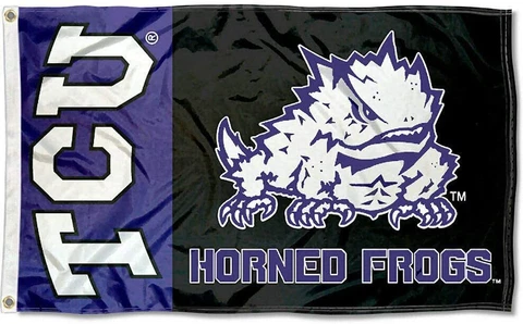 TCU Horned Frogs Logo Flag 3x5ft - With Grommets Texas Christian University Cover