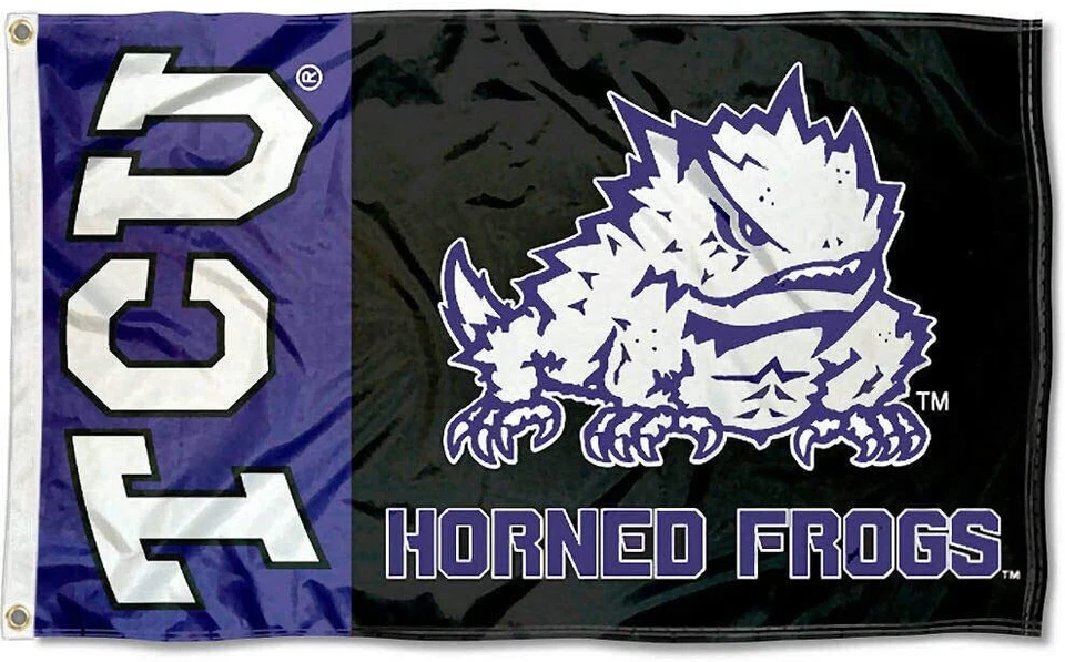 TCU Horned Frogs Logo Flag 3x5ft - With Grommets Texas Christian University - Image 1 of 1