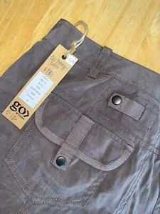 NWT New GoSilk Go Silk Cargo trousers US Size 4 Iconic Go Army 100% Silk Pants - Picture 1 of 7