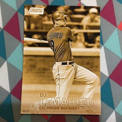 D.J. LEMAHIEU Rockies #164 - 2016 Topps Stadium Club 5X7 Gold Version 09/10 Made - Image 1 of 2