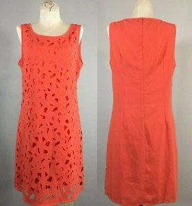 NEW Ya Los Angeles Dress M Womens Laser Cut Out Overlay Lined Sleeveless Shift - Picture 1 of 9