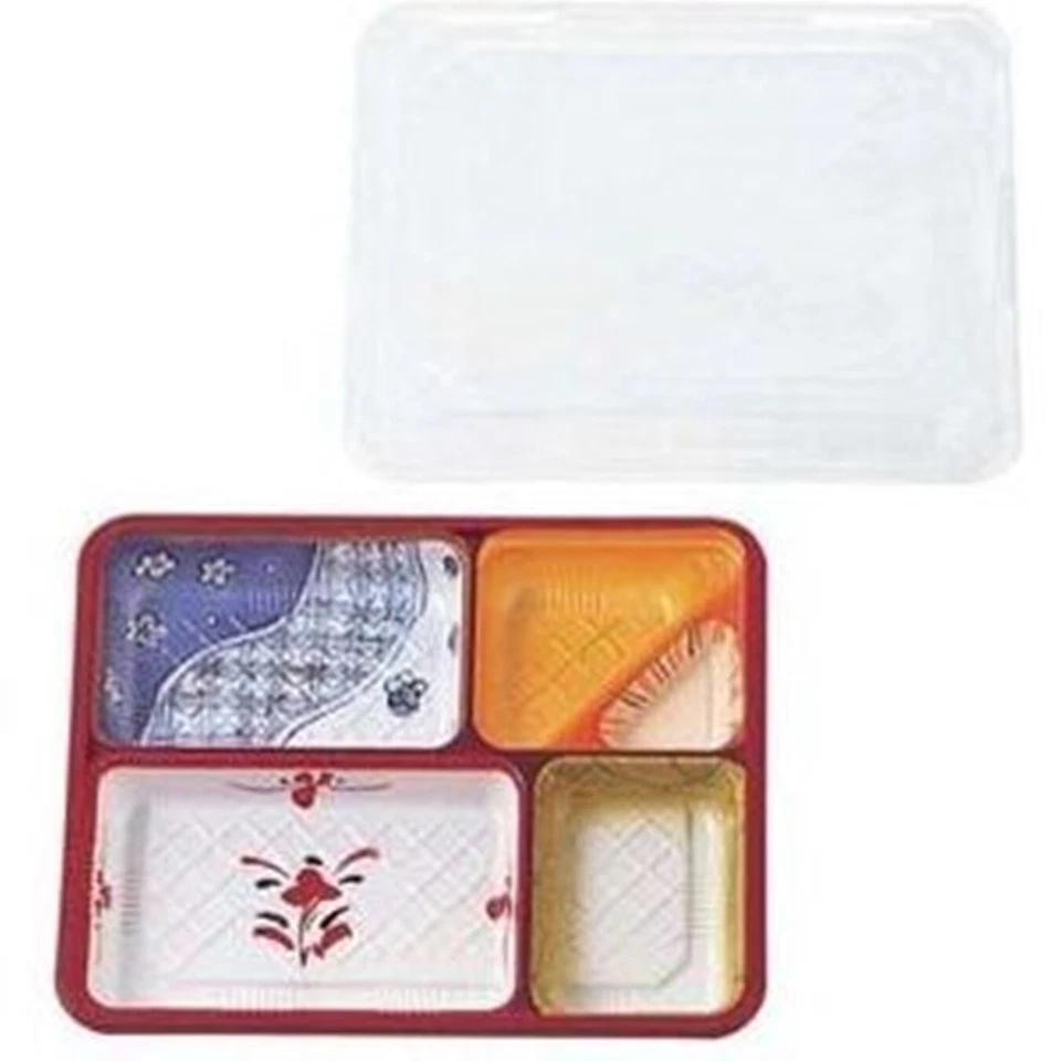 Endo Shoji 50 Set 4 rooms Disposable Colorful Japanese Bento Box Lunch Box 3 - Image 1 of 1