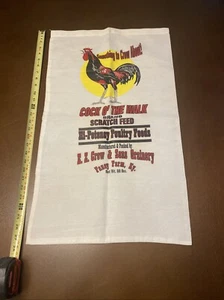 Cloth 80 LB Cock Of The Walk Chicken Rooster Feed Bag Sack Vtg Fancy Farm Ky - Picture 1 of 7