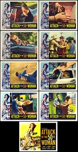 ATTACK OF THE 50 Foot WOMAN COMPLETE SET OF 8 INDIV 11x14 LC PRINTS 1958 Plus HS - Bild 1 von 1