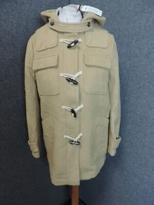 Asos Wool Blend Hooded Toggle Coat Camel UK 10 RRP £65 LN039 DD 04 - Picture 1 of 5