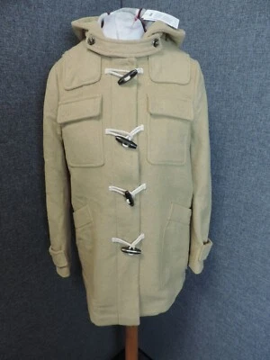 Asos Wool Blend Hooded Toggle Coat Camel UK 10 RRP £65 LN039 DD 04 - Image 1 of 4