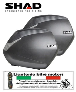 COPPIA BORSE LATERALI PORTAPACCHI PER MOTO SHAD SH36 CARBON COVER D0B36200 36lt - Foto 1 di 5