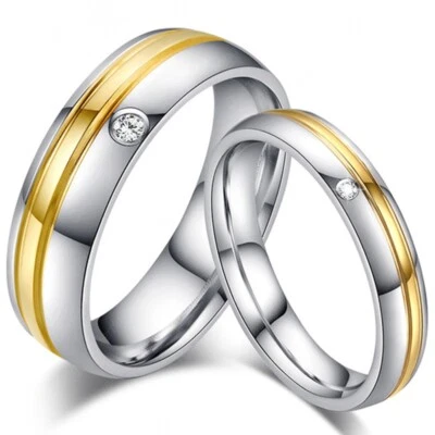 Partnerringe Freundschaftsringe Eheringe Verlobungsringe Edelstahl Silber Gold - Bild 1 von 4