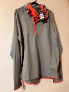 NEW Under Armour Men's 3/4 Zip Hooded Running Long Sleeve Shirt SIZE XL Gray - Picture 1 of 13