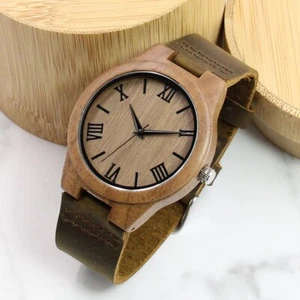 Mens Walnut Wood Watch 3rd 5th Anniversary Gift to Him - Picture 1 of 5